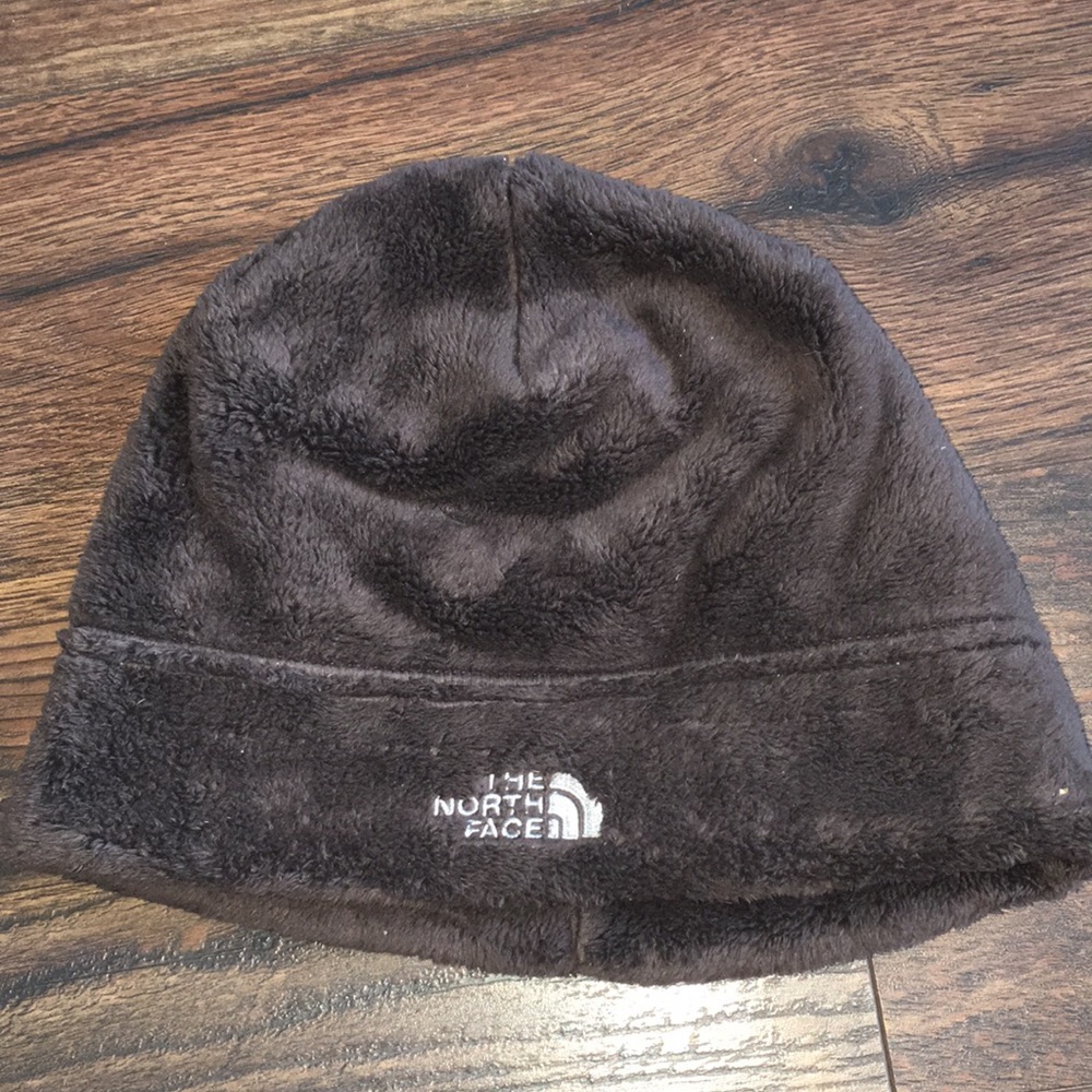 Brown Fuzzy North Face Denali Winter Hat